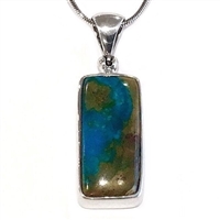 Sterling Silver Pendant- Peruvian Blue Opal