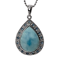 Sterling Silver Pendant/Necklace- Larimar