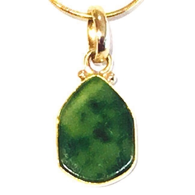 Sterling Silver & 22K Gold Pendant- Siberian Jade