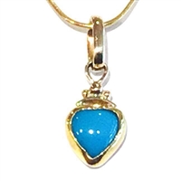 Sterling Silver & 22K Gold Pendant- Turquoise