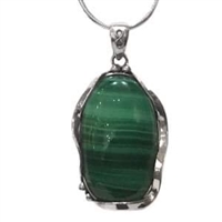 Sterling Silver Pendant- Malachite