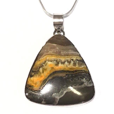 Sterling Silver Pendant- Bumble Bee Agate