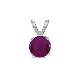 14k White Gold Ruby Pendant--July Birthstone