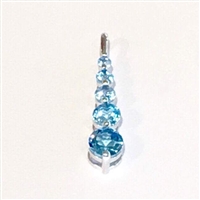 14k White Gold "Journey" Pendant- Blue Topaz