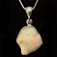 Sterling Silver Pendant- Ethiopian Opal Rough