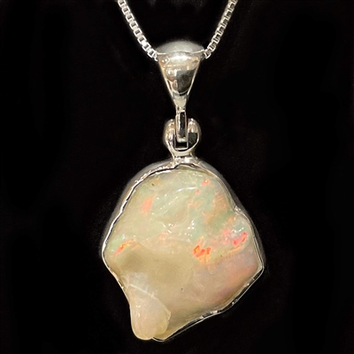 Sterling Silver Pendant- Ethiopian Opal Rough