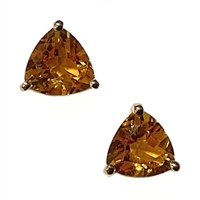 14k Gold Post Earrings- Citrine