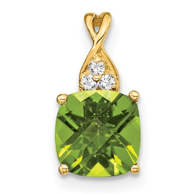 10k Pendant- Peridot & Diamond