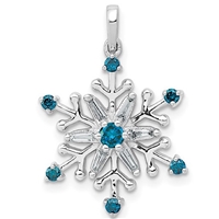 14K White Gold and Diamond Snowflake Pendant