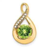 14k Pendant- Peridot & Diamond