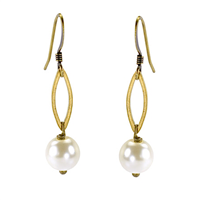 Glass Pearl Marquise Earrings