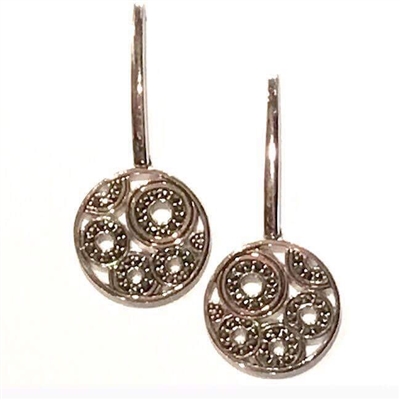 Sterling Silver Marcasite Post Drop Earrings