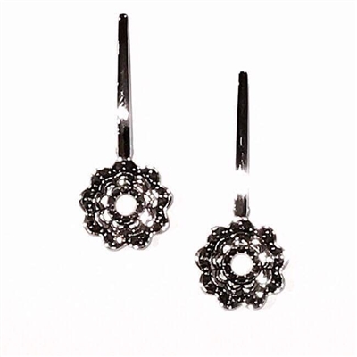 Sterling Silver Marcasite Post Dangle Earrings