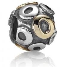 Authentic Pandora Initial Bead-"O" w/14k Gold Accents-RETIRED