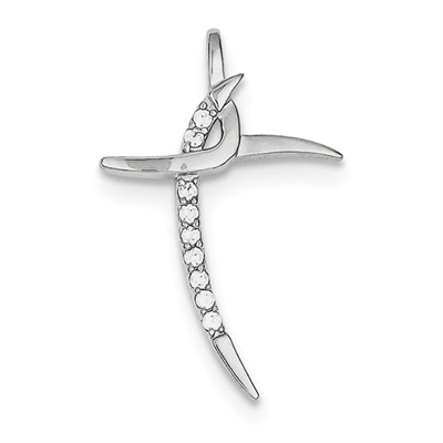 Sterling Silver Necklace- Cubic Zirconia Cross