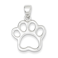 Sterling Silver Paw Print Pendant