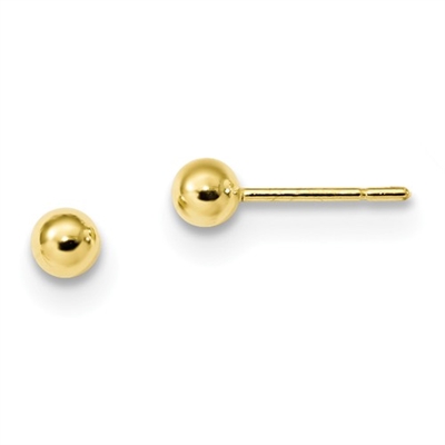 4mm Round Polished Ball Post Earrings-14k over Sterling Silver