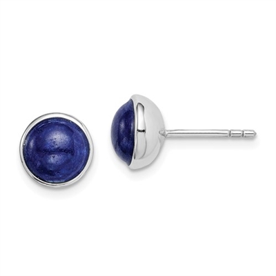 Sterling Silver Post Earring-  Lapis