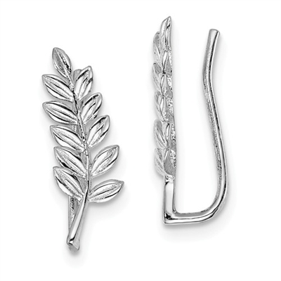 Sterling Silver Ear Climbers - Leaves