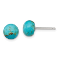 Sterling Silver Post Earrings- Turquoise