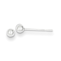 3mm Round Polished Ball Post Earrings-Sterling Silver