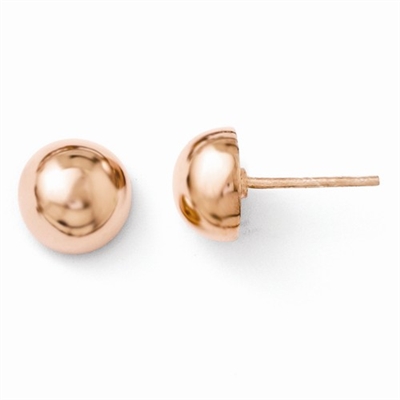 14K Rose Gold Filled Button Earrings