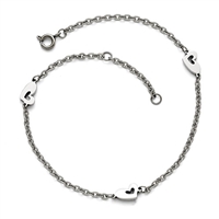 Stainless Steel Polished Heart Anklet