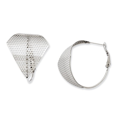 Stainless Steel Cut Out Hoop Earrings