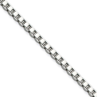 2.4mm Stainless Steel Box Chain- 22"