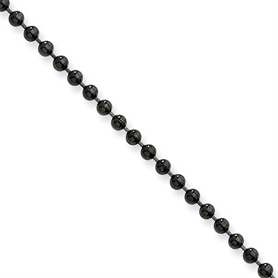 Stainless Steel IP Black Plated Ball Chain- 18"