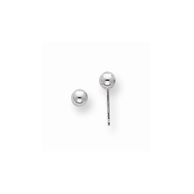 14K White Gold 4mm Polished Ball Post Earring