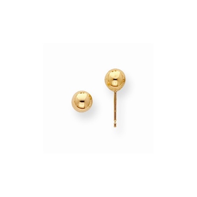 14K Yellow Gold 5mm Polished Ball Post Earring