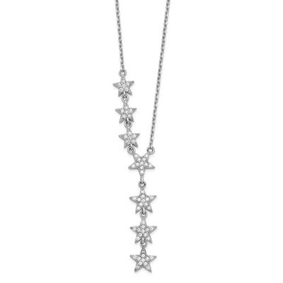 Sterling Silver Dangling Stars Necklace