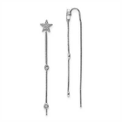 Sterling Silver Threader Earrings- Star