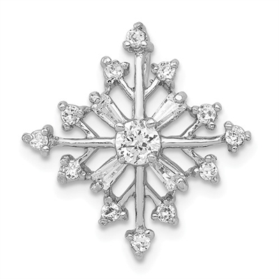 Sterling Silver CZ Snowflake Slide