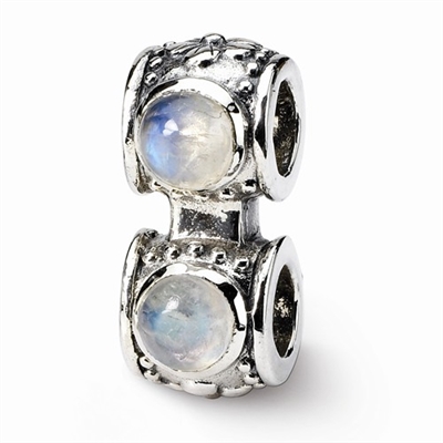 Reflections- Bracelet Connector Bead-Rainbow Moonstone