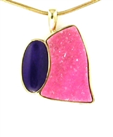 14k Gold Pendant/Slide- Sugilite & Cobaltocalcite