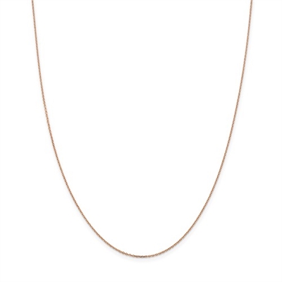14k Rose Gold Cable Chain-18â€