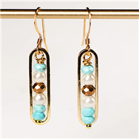 Gold Filled Turquoise Peapod Earrings