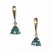 14k Gold Post Dangle Earrings- Green Spinel