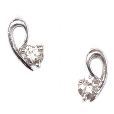 Sterling Silver Post Earrings- White Topaz