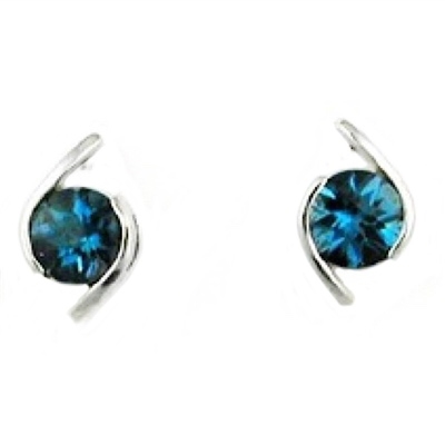 Sterling Silver Post Earrings-London Blue Topaz