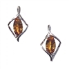 14k White Gold Post Earrings- Citrine