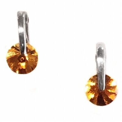 Sterling Silver Post Earrings- Citrine