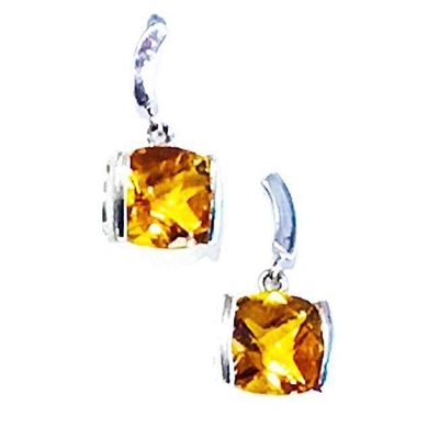 Sterling Silver Post Earrings- Citrine