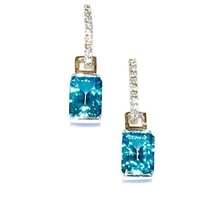 Sterling Silver Post Earrings- Pariaba Topaz