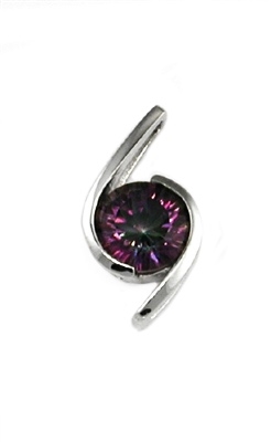 14k White Gold Pendant/Slide- Mystic Rainbow Topaz