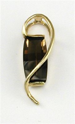 14k Gold Pendant- Smoky Quartz