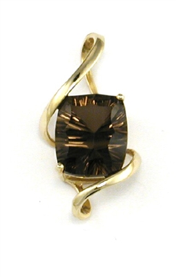 14k Gold Pendant- Smoky Quartz