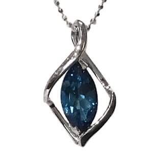 Sterling Silver Pendant/Slide- London Blue Topaz